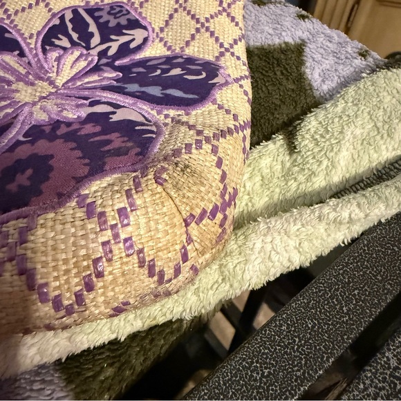 Vera Bradley Purple Floral Patterned Women's Bag Tweed - Picture 7 of 14